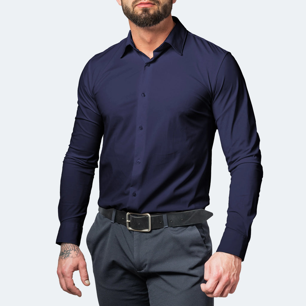 Men's Dress Shirts | Wrinkle-Free Slim Fit Stretch Comfort Shirt 4