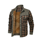 Men's Flannel Shirt Jacket | Warm Checked Teddy Lined Button-Up 3