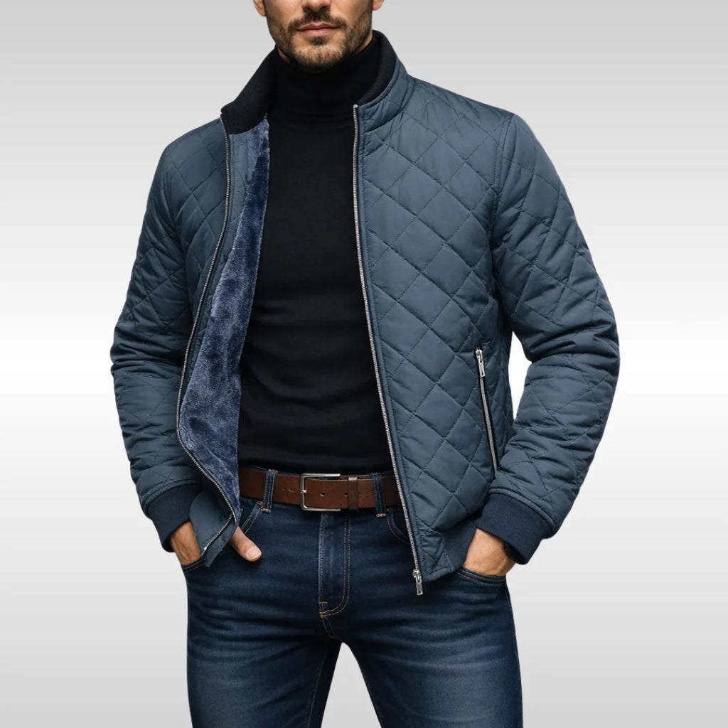Men's Fleece-Lined Quilted Jacket | Lightweight Warm Winter Coat 1