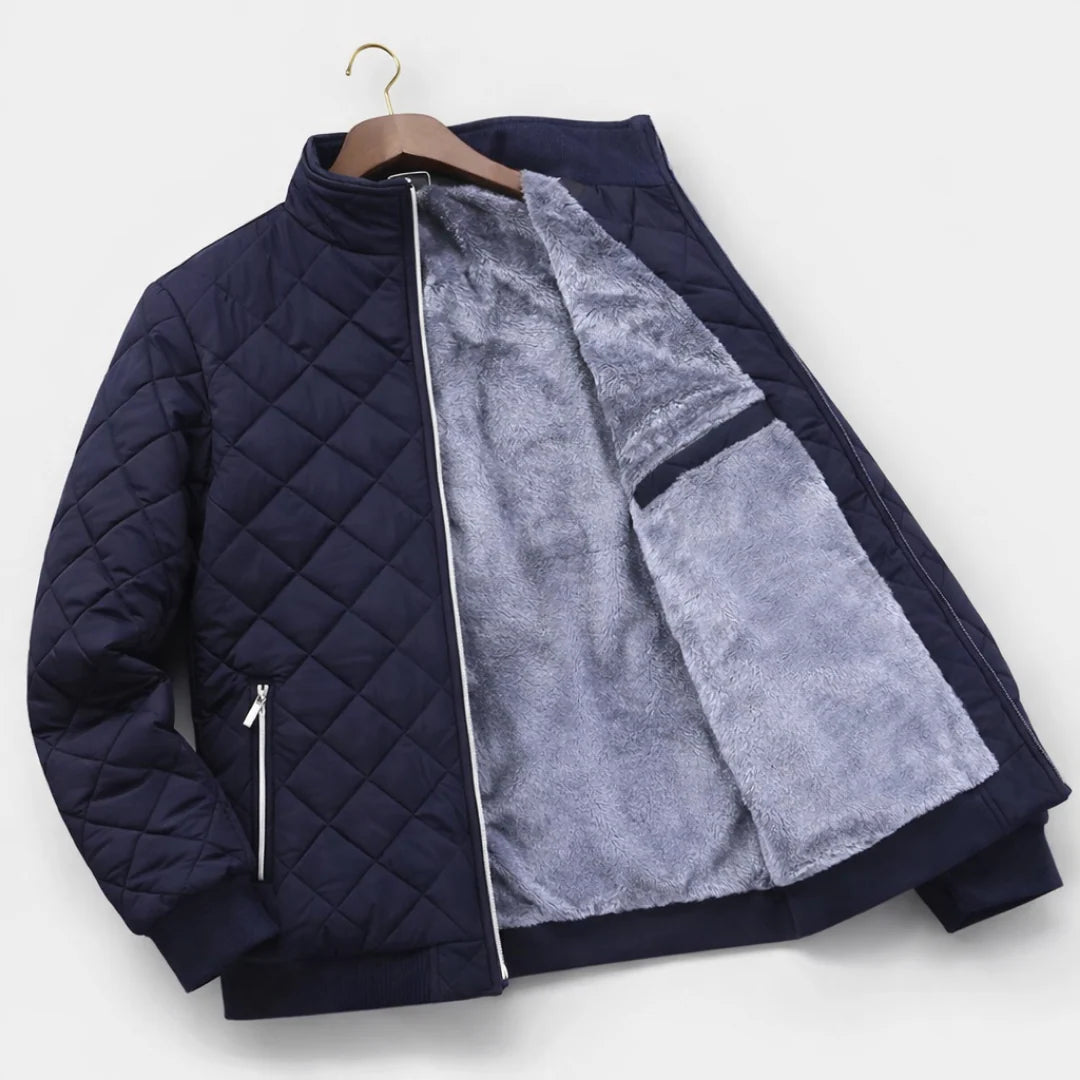 Men's Fleece-Lined Quilted Jacket | Lightweight Warm Winter Coat 3