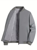 Men's Fleece Jacket | Warm Bomber Coat with Zip-Up Design 1