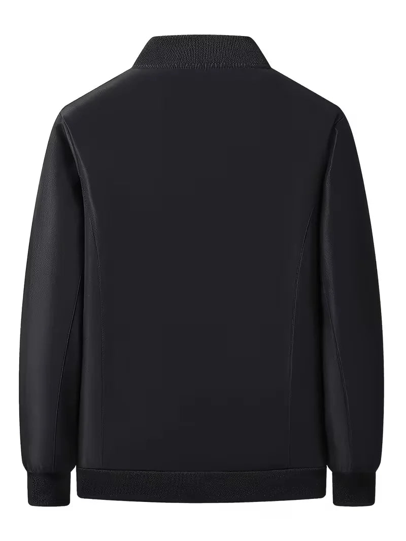 Men's Fleece Jacket | Warm Bomber Coat with Zip-Up Design 3