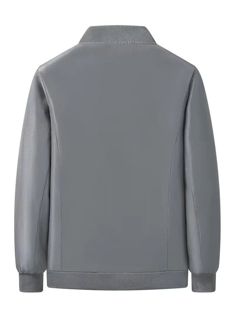 Men's Fleece Jacket | Warm Bomber Coat with Zip-Up Design 4