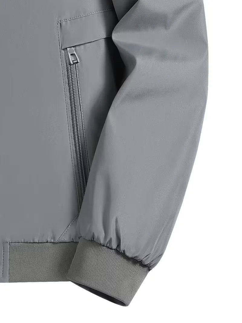 Men's Fleece Jacket | Warm Bomber Coat with Zip-Up Design 8