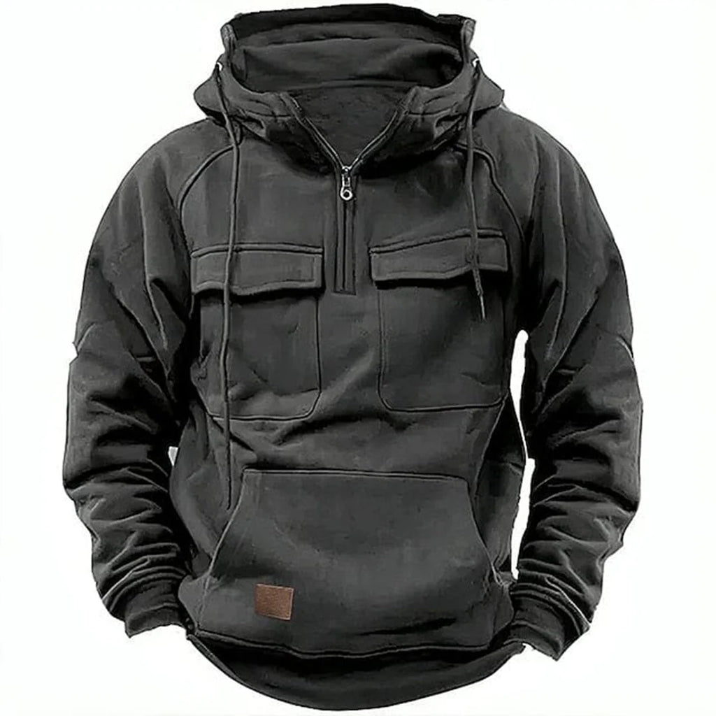 Men's Jacket | Retro Motorcycle Coat with Loose Fit and Pockets 1
