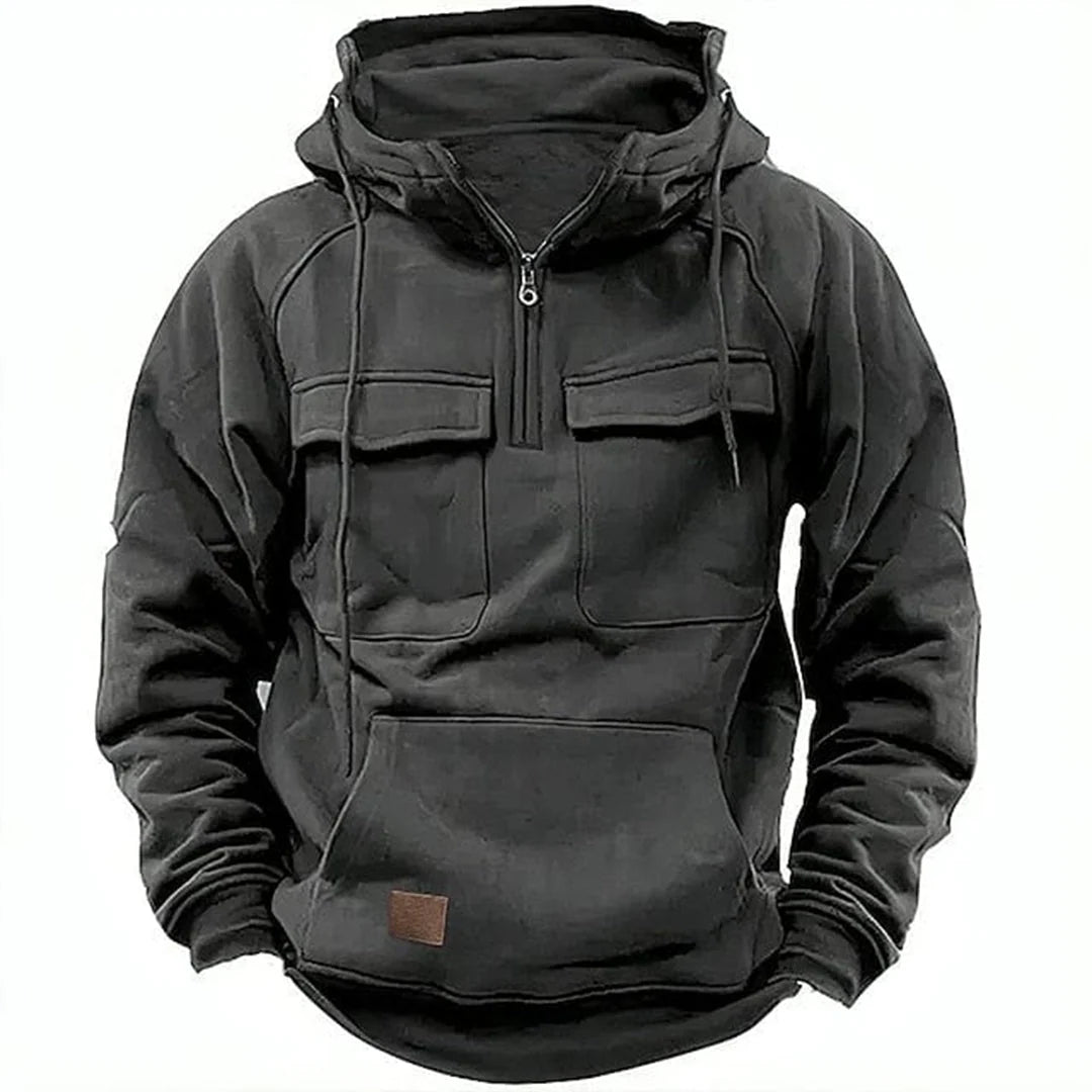 Men's Jacket | Retro Motorcycle Coat with Loose Fit and Pockets 1