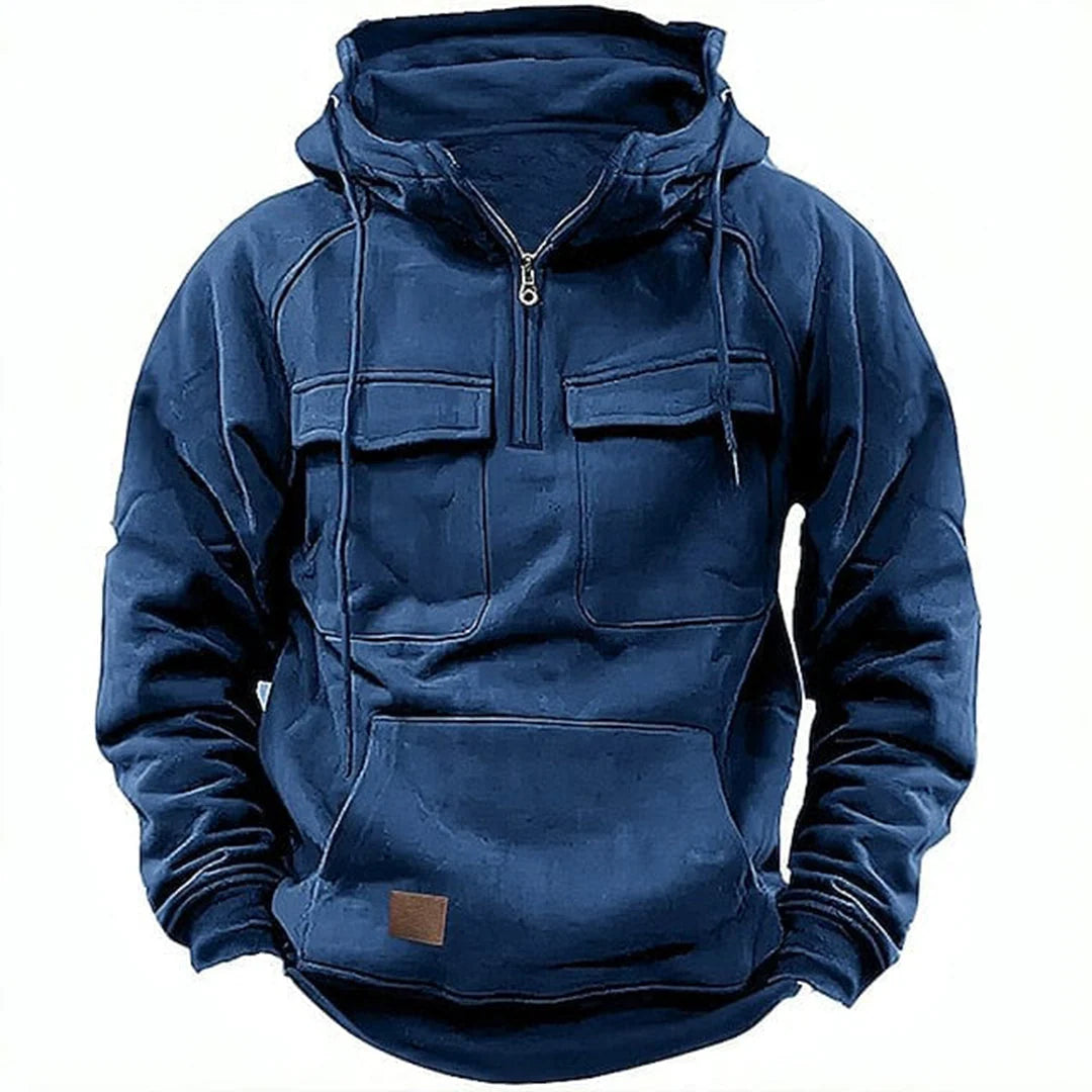Men's Jacket | Retro Motorcycle Coat with Loose Fit and Pockets 2