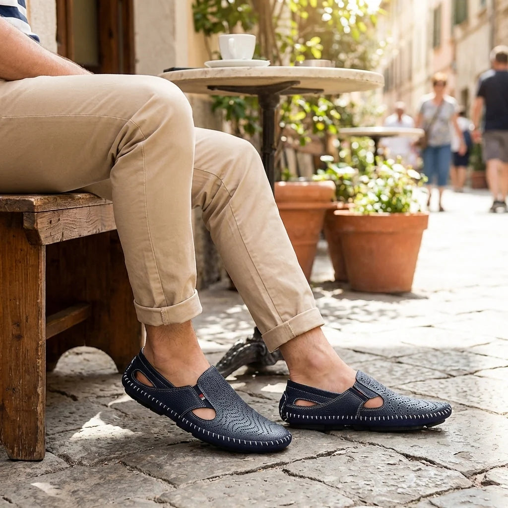 Men's Leather Sandals | Breathable Adjustable Strap Footwear 1