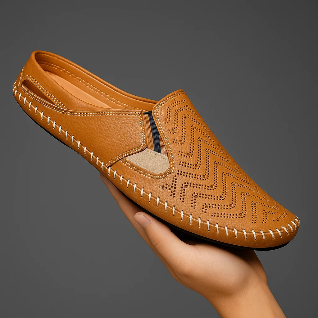 Men's Leather Sandals | Breathable Adjustable Strap Footwear 6
