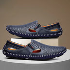 Men's Leather Sandals | Breathable Adjustable Strap Footwear 7