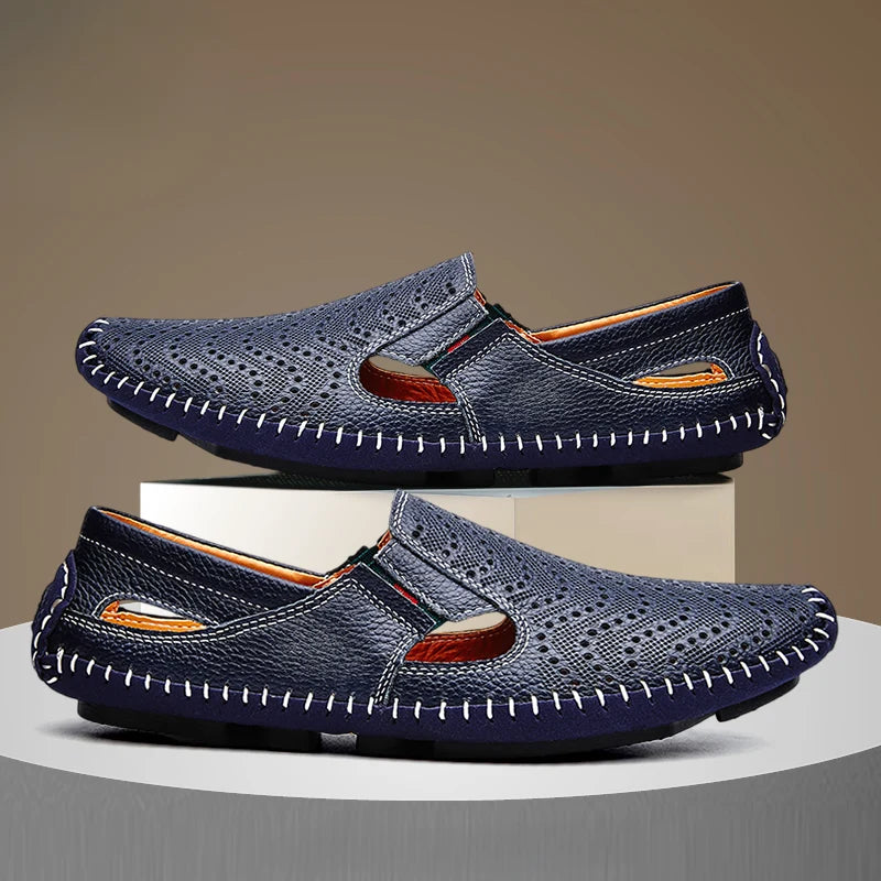Men's Leather Sandals | Breathable Adjustable Strap Footwear 7