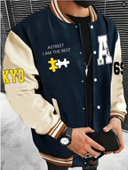 Men's Lightweight Colour Block Jacket | Casual Zip-Up Baseball Collar 1