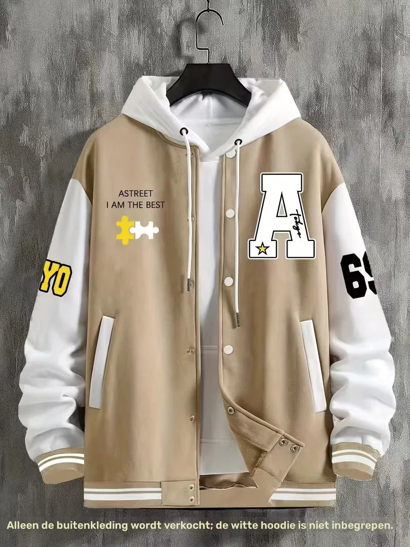 Men's Lightweight Colour Block Jacket | Casual Zip-Up Baseball Collar 2