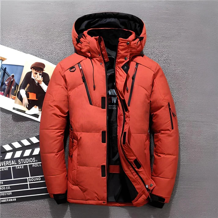 Men's Lightweight Insulated Puffer Jacket | Warm Hooded Winter Coat 0