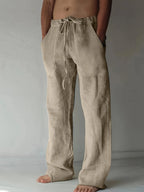 Men's Linen Pants | Relaxed Fit Baggy Trousers for Everyday Wear 4