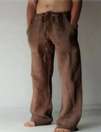 Men's Linen Pants | Relaxed Fit Baggy Trousers for Everyday Wear 5
