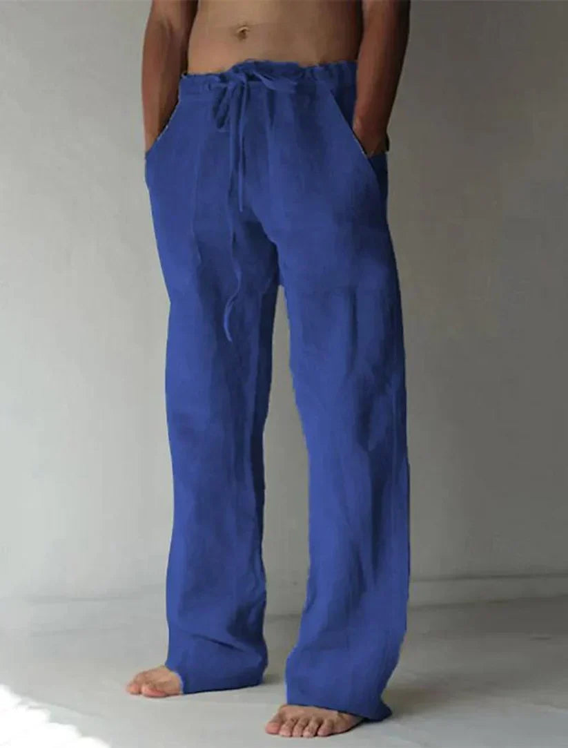 Men's Linen Pants | Relaxed Fit Baggy Trousers for Everyday Wear 9