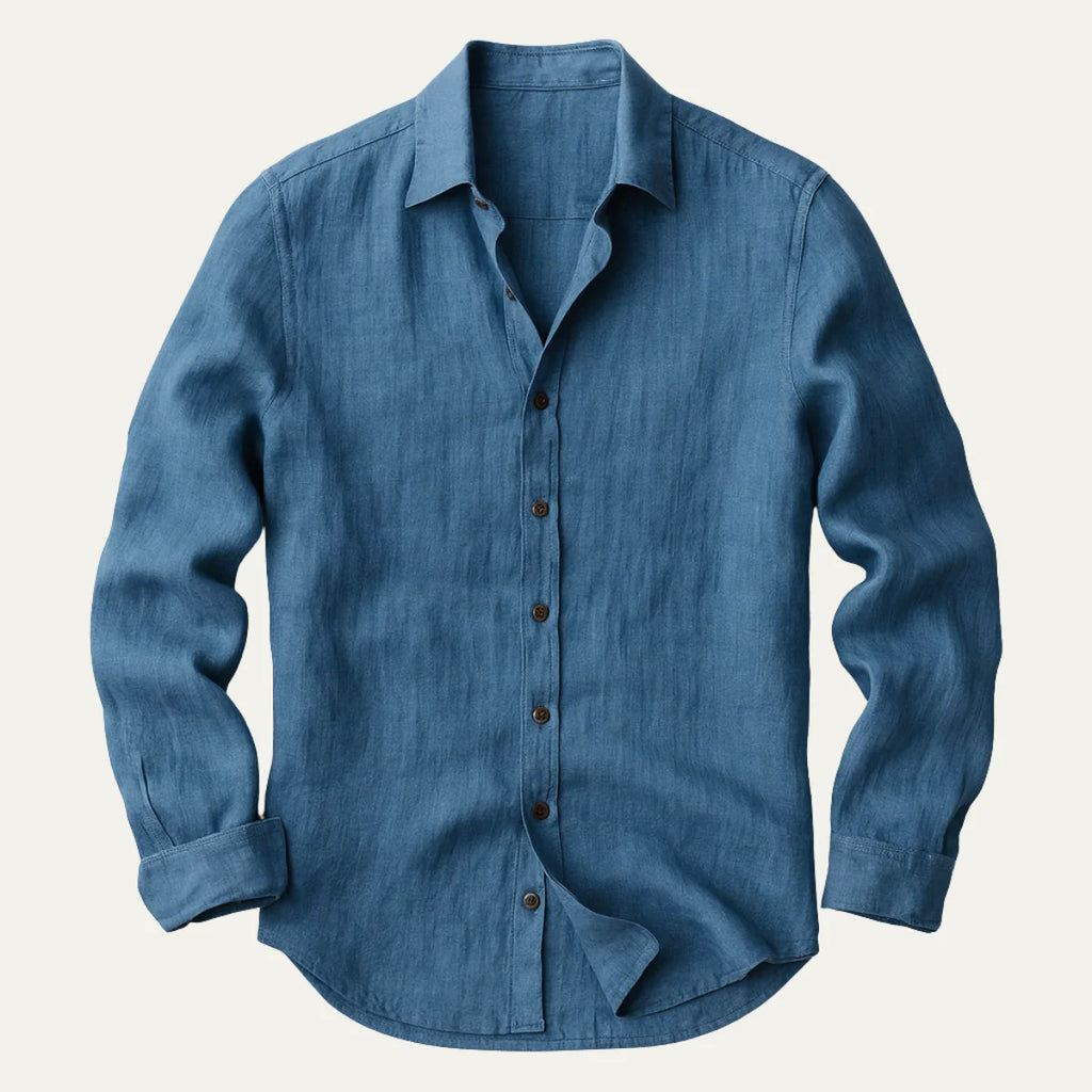 Men's Linen Shirt | Lightweight Long-Sleeve Casual Fit for Summer 4