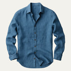 Men's Linen Shirt | Lightweight Long-Sleeve Casual Fit for Summer 4
