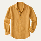 Men's Linen Shirt | Lightweight Long-Sleeve Casual Fit for Summer 6