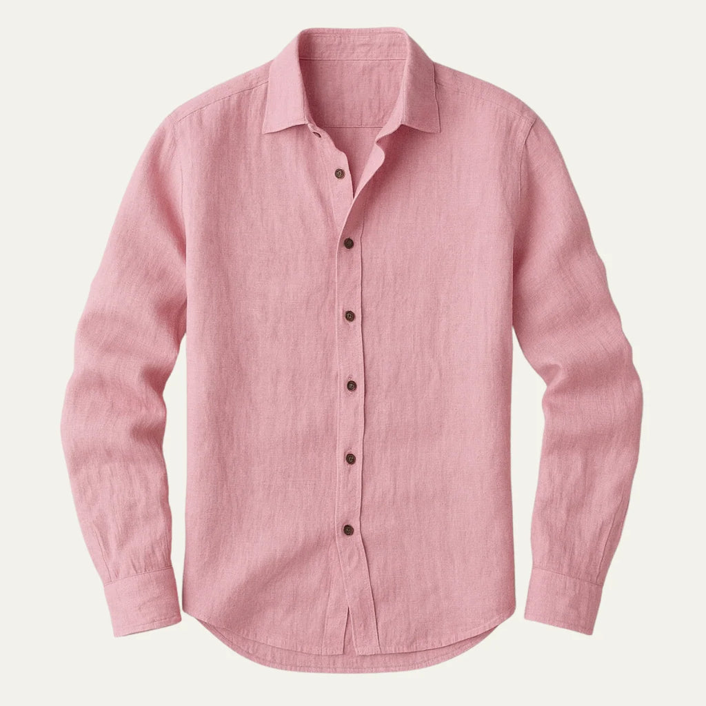 Men's Linen Shirt | Lightweight Long-Sleeve Casual Fit for Summer 7