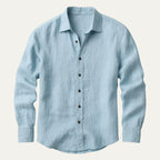 Men's Linen Shirt | Lightweight Long-Sleeve Casual Fit for Summer 8