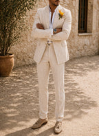 Men's Linen Suit | Tailored Two-Piece Wedding Suits for Men 2