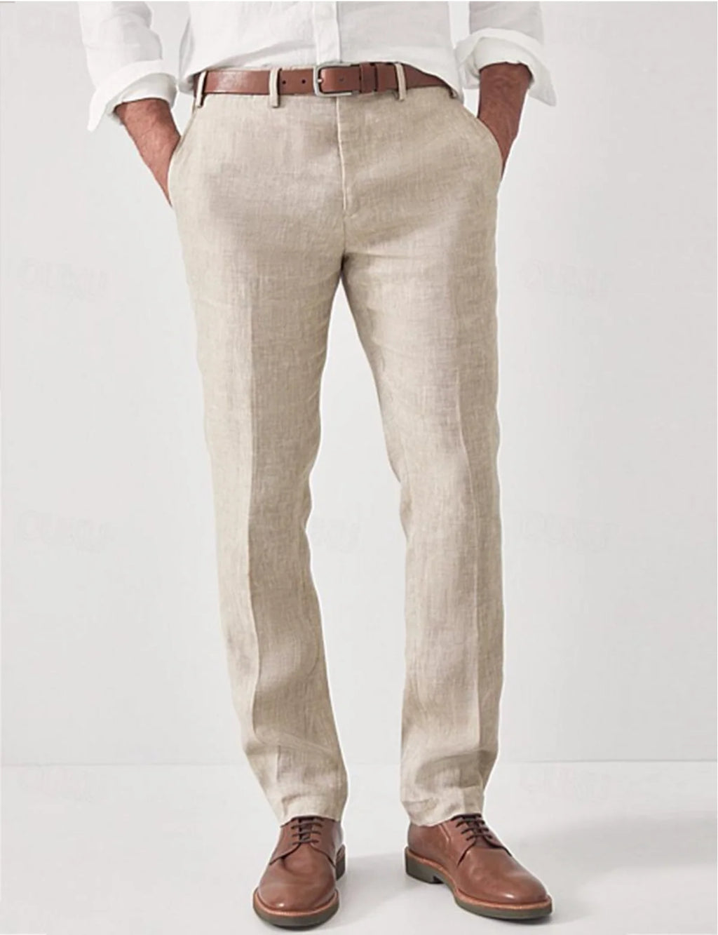 Men's Linen Trousers | Slim Fit Lightweight Summer Pants 1