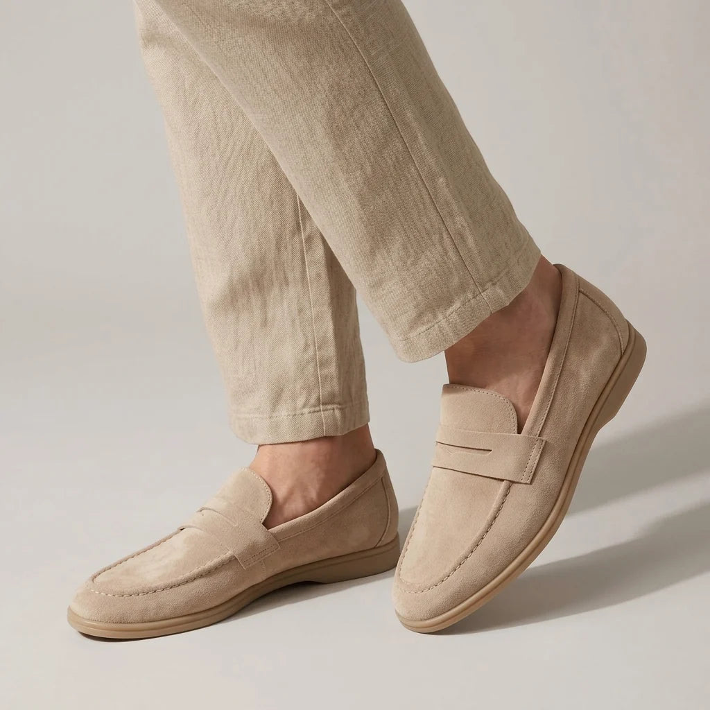 Men's Penny Loafers | Brown Suede Slip-On Shoes for Comfort 2