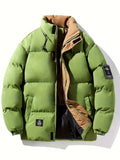 Men's Puffer Jacket | Warm Windproof Winter Coat with High Collar 0