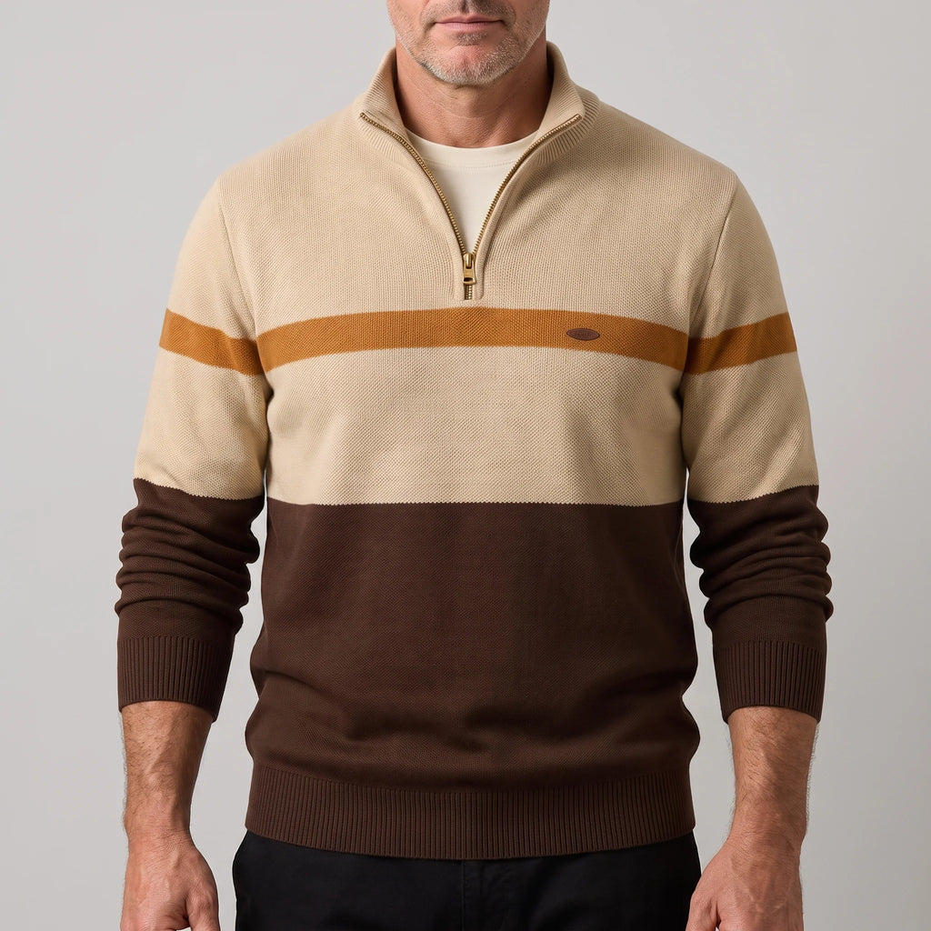 Men's Quarter Zip Pullover | Midweight Cotton Tailored Fit 1