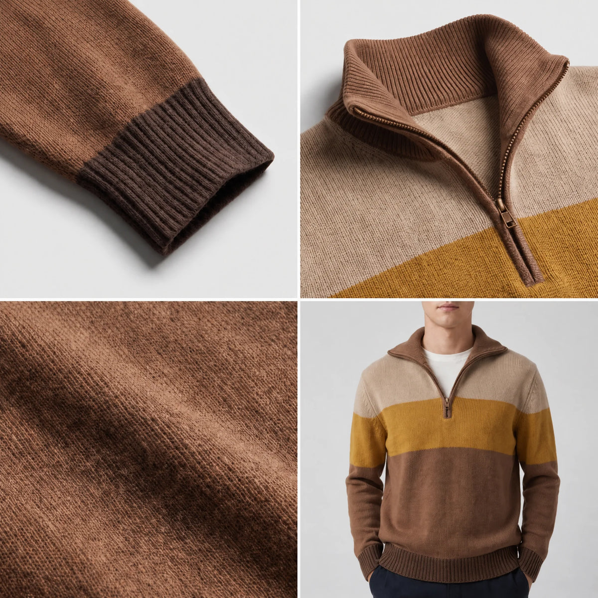 Men's Quarter Zip Pullover | Midweight Cotton Tailored Fit 8