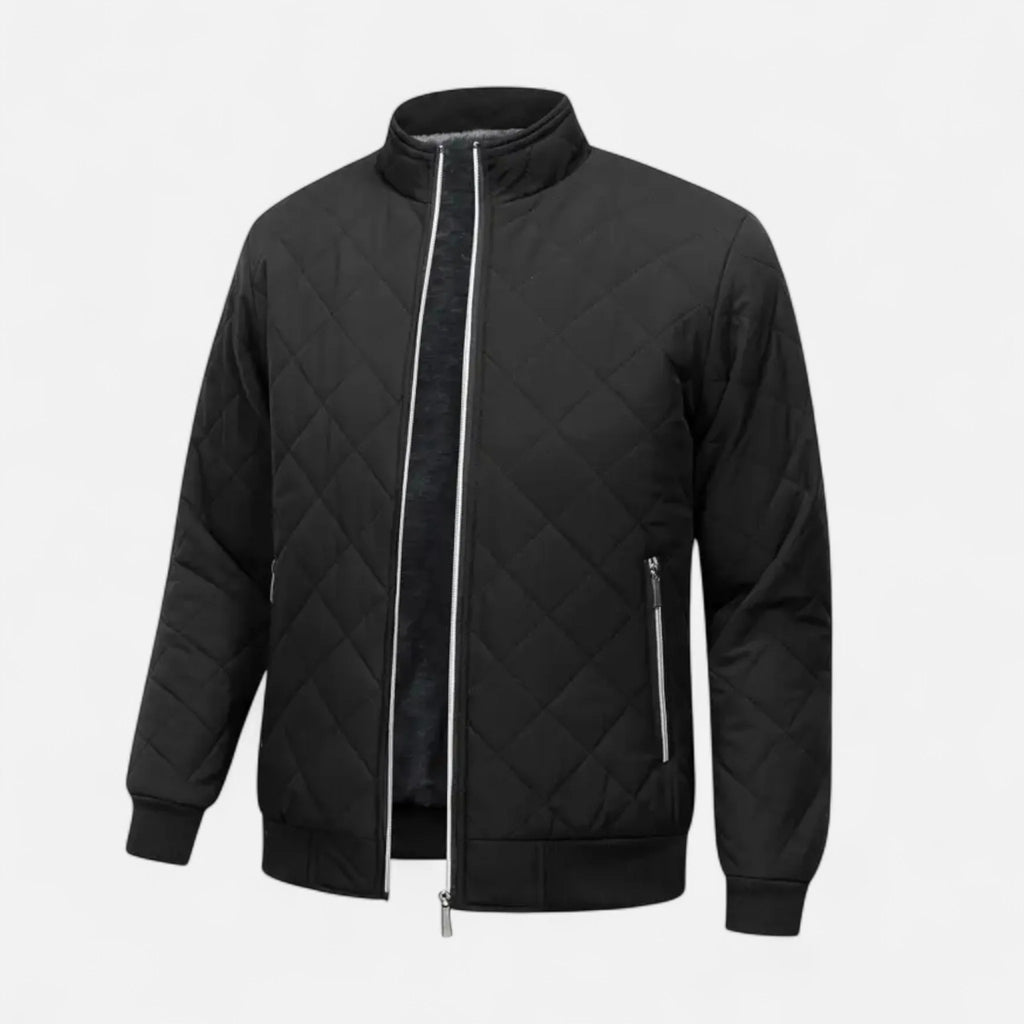 Men's Quilted Fleece-Lined Winter Jacket | Relaxed Fit Warm Coat 1