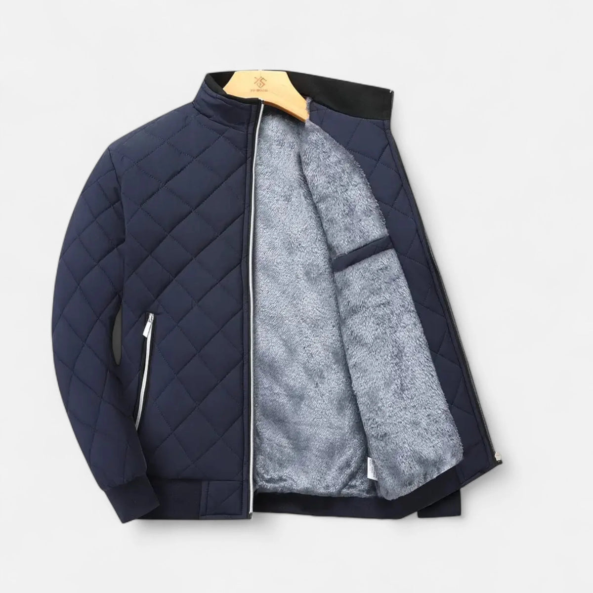 Men's Quilted Fleece-Lined Winter Jacket | Relaxed Fit Warm Coat 5