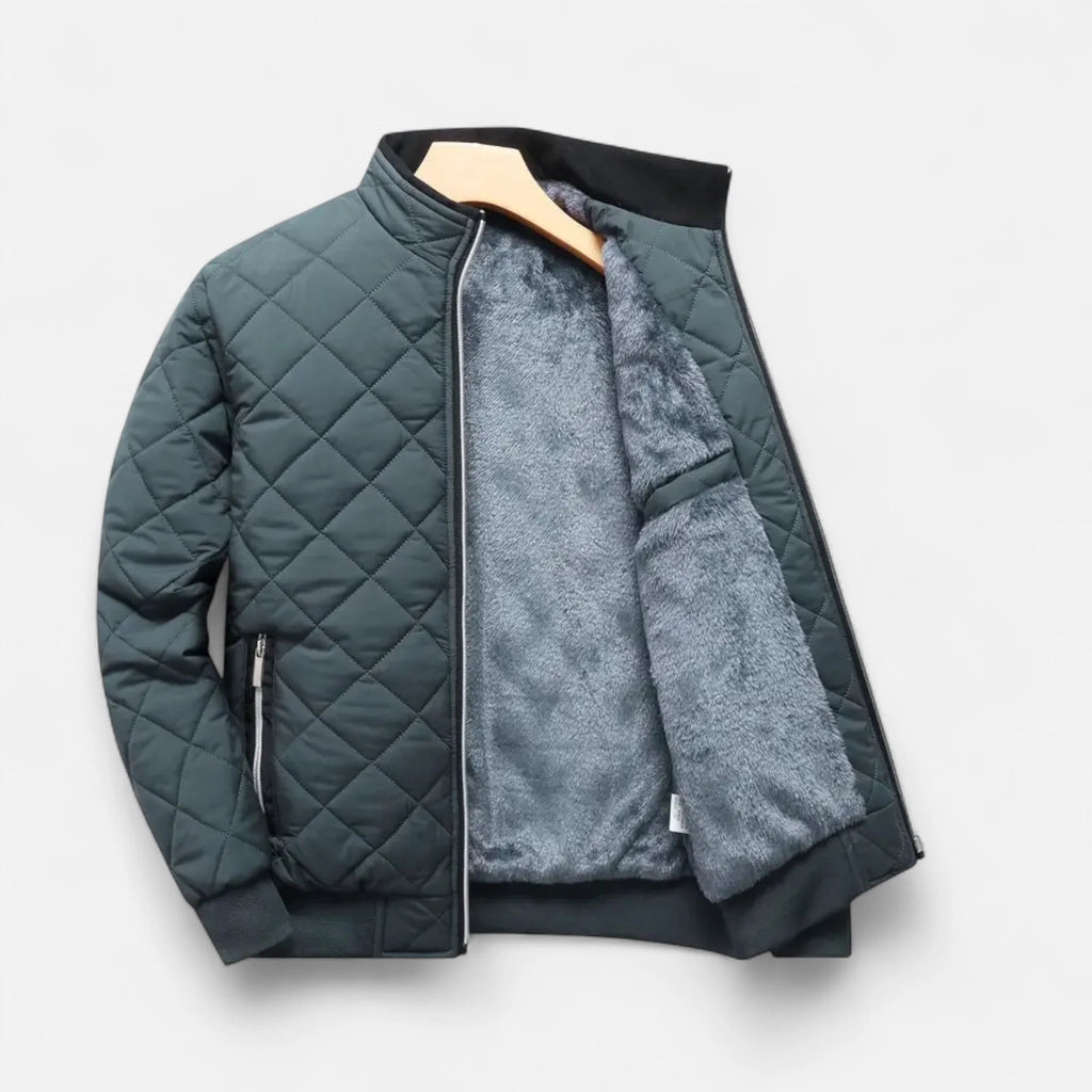 Men's Quilted Fleece-Lined Winter Jacket | Relaxed Fit Warm Coat 6