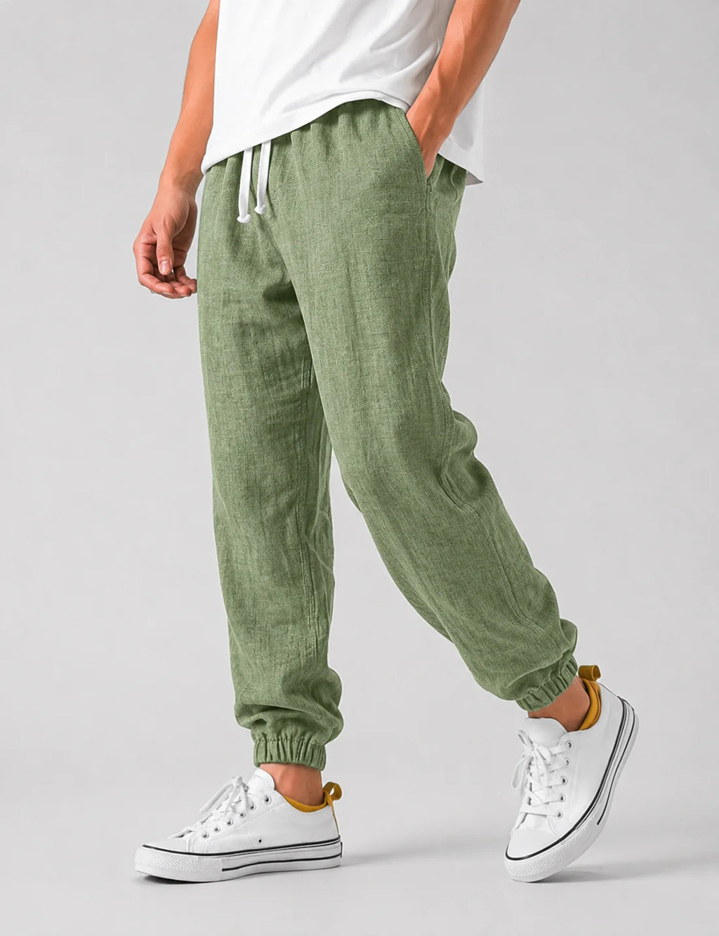 Men's Relaxed Fit Linen Trousers | Lightweight Summer Pants 6