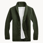Men's Shawl Collar Cardigan | Lightweight Fleece Sweater for Layering 0