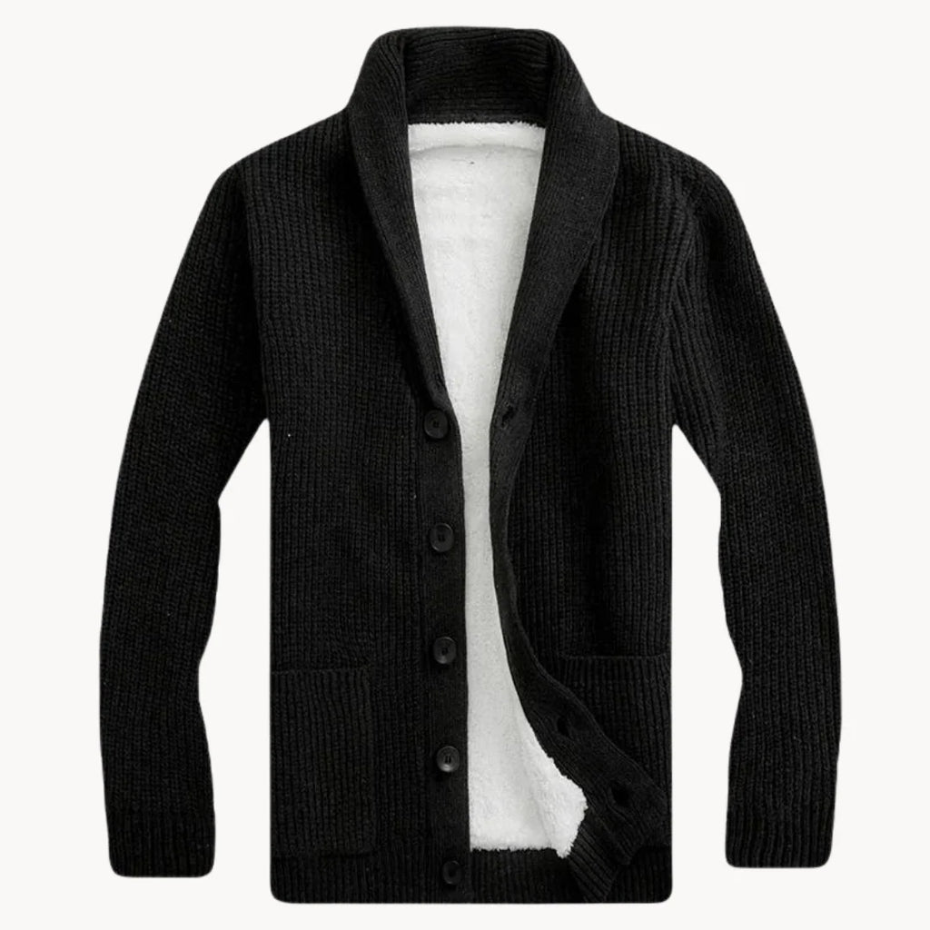 Men's Shawl Collar Cardigan | Lightweight Fleece Sweater for Layering 1