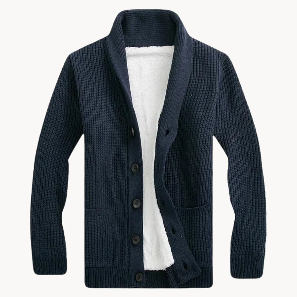 Men's Shawl Collar Cardigan | Lightweight Fleece Sweater for Layering 2