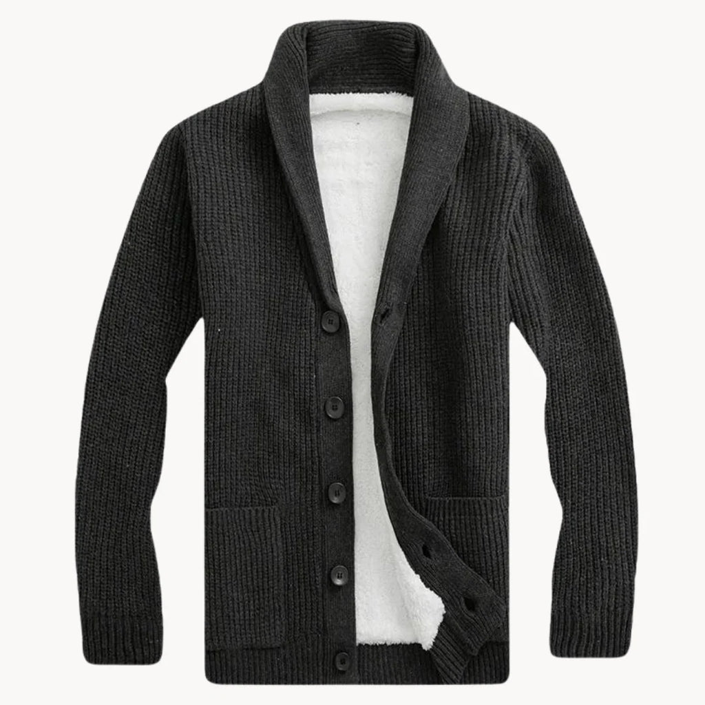 Men's Shawl Collar Cardigan | Lightweight Fleece Sweater for Layering 3