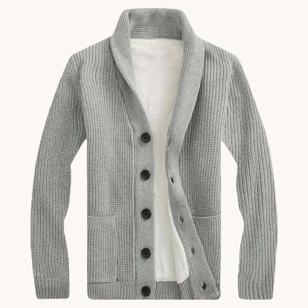 Men's Shawl Collar Cardigan | Lightweight Fleece Sweater for Layering 4