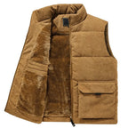 Men's Slim Fit Corduroy Waistcoat with Pockets | Casual Layering Vest 4