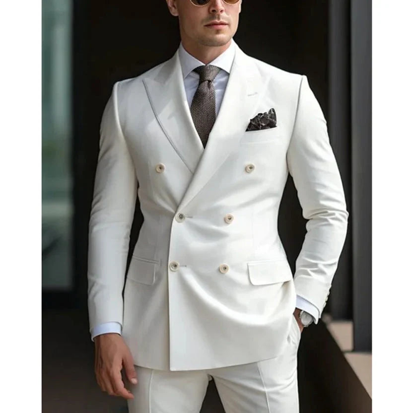 Men's Slim Fit Double-Breasted Suit | Wedding & Groomsmen Attire 0