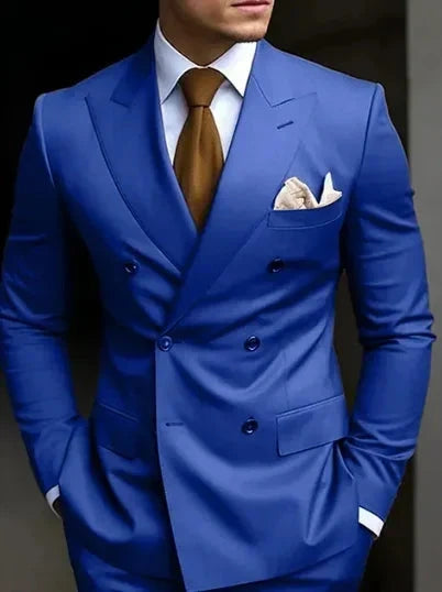 Men's Slim Fit Double-Breasted Suit | Wedding & Groomsmen Attire 6