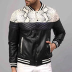 Men's Slim Fit Leather Bomber Jacket | Breathable Stand Collar Coat 0