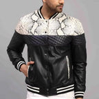 Men's Slim Fit Leather Bomber Jacket | Breathable Stand Collar Coat 1