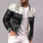 Men's Slim Fit Leather Bomber Jacket | Breathable Stand Collar Coat 5