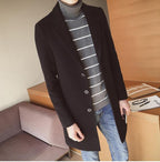 Men's Slim Fit Wool Overcoat | Long Classic Formal Coat 4