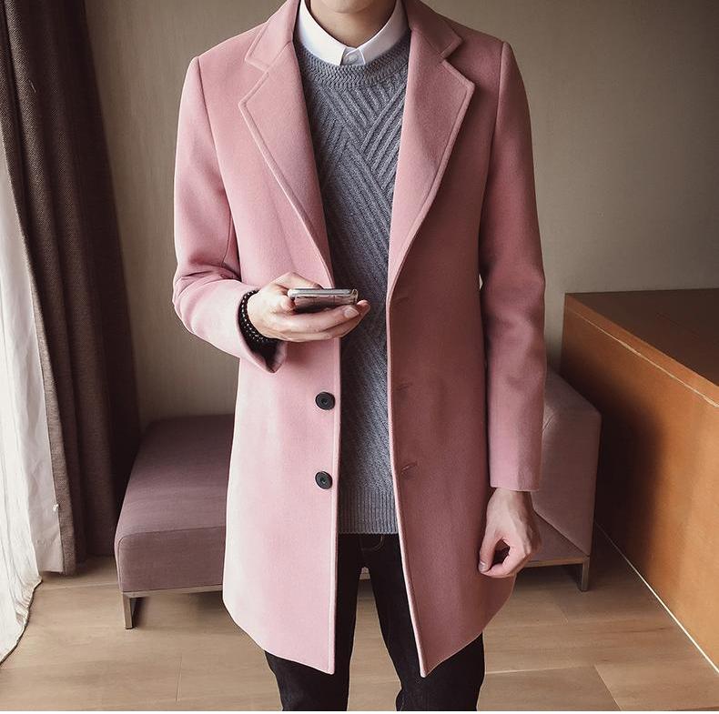 Men's Slim Fit Wool Overcoat | Long Classic Formal Coat 5