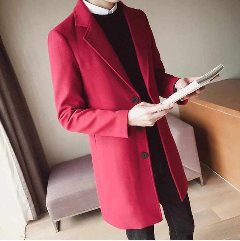 Men's Slim Fit Wool Overcoat | Long Classic Formal Coat 6